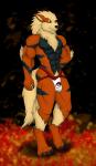 abs anthro anthrofied athletic barefoot biceps biped black_body black_fur black_nipples black_nose brown_body brown_eyes brown_fur bulge claws clothed clothing fangs feet fur hair jockstrap male muscular muscular_anthro nipples pecs pokemorph smile solo standing teeth toe_claws topless underwear hornetv2 nintendo pokemon arcanine canid canine generation_1_pokemon mammal pokemon_(species) hi_res