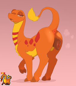 animal_genitalia animal_vulva anus big_vulva butt canine_genitalia canine_vulva female feral fur genitals half-closed_eyes hooves long_neck looking_at_viewer looking_back markings musk narrowed_eyes orange_body orange_fur presenting presenting_hindquarters quadruped raised_tail rear_view red_eyes simple_background solo spots standing tail tail_anus teeth vulva backsash mythology super_auto_pets deer hybrid mammal mythological_creature mythological_scalie questing_beast reptile scalie 2024 digital_media_(artwork) hi_res