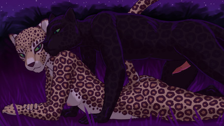 5_fingers all_fours animal_genitalia animal_penis anthro areola arm_markings athletic athletic_anthro athletic_female athletic_male biped black_body black_fur black_markings black_nose black_spots bodily_fluids breasts brown_body brown_fur brown_markings brown_spots butt claw_slits countershade_arms countershade_butt countershade_face countershade_fur countershade_hands countershade_legs countershade_neck countershade_tail countershade_torso countershading dripping duo ear_markings erection facial_markings feline_genitalia feline_penis female female_anthro female_on_bottom fingers forehead_markings from_behind_position front_view fur genital_fluids genitals green_eyes green_sclera hand_markings head_markings head_on_shoulder humanoid_hands imminent_sex jaguar_spots kneeling leaking_precum leg_markings leopard_spots looking_at_viewer lying lying_on_ground male male/female male_on_top markings melanistic mouth_closed multicolored_body multicolored_ears multicolored_fur muscular nature nature_background nipples nude nude_anthro nude_female on_bottom on_front on_ground on_top outside penile_spines penis pink_areola pink_nipples plant precum precum_drip prone_bone_position sex shoulder_markings small_breasts smile speed_bump_position spots spotted_body spotted_fur spotted_markings spotted_tail tail tail_markings tan_body tan_fur tree tuft white_body white_countershading white_fur white_inner_ear yellow_body yellow_fur dawnlux felid jaguar mammal pantherine 16:9 digital_media_(artwork) english_description hi_res widescreen