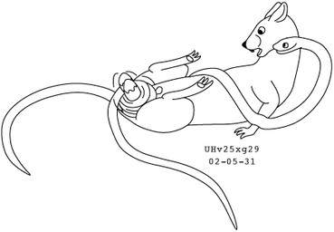 animal_genitalia ball_squeeze balls duo feral feral_on_feral fur genitals lying male male/male nude nude_male on_back open_mouth predator/prey questionable_consent sheath simple_background smile tail teeth toony white_background urbanhermit mammal murid murine rat reptile rodent scalie snake 2002 black_and_white dated low_res monochrome