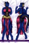 2:3 anthro bedlah big_breasts breasts butt clothed clothing dakimakura dakimakura_design dragon female harnny hi_res looking_at_viewer mythological_creature mythological_scalie mythology non-mammal_breasts scalie selyroth smile solo tail underwear wide_hips