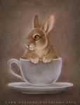 ambiguous_gender brown_body brown_eyes brown_fur container cup feral front_view fur in_container in_cup long_ears plate sitting solo tea_cup text whiskers dark_natasha if_it_fits_i_sits_(meme) lagomorph leporid mammal rabbit 2013 english_text meme