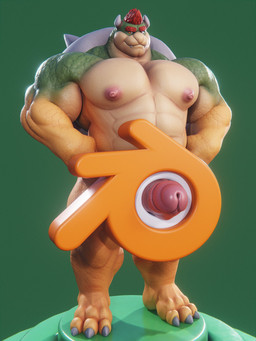 2_horns 3_toes abs accessory anthro barazoku biceps big_muscles blender_logo calf_muscles claws cock_ring deltoids erection eyebrows fangs feet genitals glans green_background green_body green_scales hair hands_on_hips horn huge_muscles jewelry logo male multicolored_body multicolored_scales musclegut muscular muscular_anthro muscular_male nipples non-mammal_nipples nude orange_eyes pecs penis penis_accessory penis_jewelry red_hair scales shell simple_background solo spiked_shell spikes spikes_(anatomy) standing tan_body tan_scales teeth toe_claws toes trapezius yellow_body yellow_scales dukesmith3d mario_bros nintendo bowser koopa scalie 2025 3:4 3d_(artwork) blender_(artwork) digital_media_(artwork) hi_res