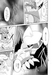 ambiguous_gender angry duo lustrous_orb portal reaching_towards_viewer shocked sitting text ryou_tani nintendo pokemon generation_4_pokemon generation_6_pokemon hoopa hoopa_(unbound) legendary_pokemon palkia pokemon_(species) comic hi_res japanese_text monochrome translation_check translation_request