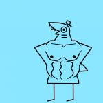 abs anthro blue_background clothing dialogue gesture hat headgear headwear male muscular muscular_anthro muscular_male nipples non-mammal_nipples nude open_mouth pecs simple_background solo speech_bubble standing stick_figure teeth text waving ventkazemaru night_in_the_woods sharkle_(nitw) fish marine shark 1:1 2017 2d_animation animated character_name english_text loop motion_tweening restricted_palette short_playtime smaller_version_at_source