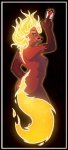 ace_of_hearts anthro arms_bent breasts card female fire flaming_tail heart_symbol hearts_(suit) holding_card holding_object holding_single_card looking_at_viewer nipples nude playing_card raised_arm raised_hand side_boob solo suit_symbol tail kilojara canid canine fox mammal