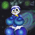 anthro beak big_breasts breasts butt female huge_breasts smile solo thick_thighs rbds_mixture avian bird hybrid penguin 1:1 absurd_res hi_res