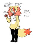 4_fingers anthro black_legs breasts dipstick_tail disability ear_tuft eyelashes female fingers fluffy fur fur_markings heart_symbol inner_ear_fluff looking_at_viewer markings neck_scar neck_tuft nipples nude one_eye_obstructed pawpads paws pink_eyes pseudo_hair red_body red_fur round_tail scar simple_background small_nose smile solo standing tail tail_markings text tongue tongue_out tuft white_background white_markings yellow_body yellow_fur vedacia nintendo pokemon harley_(veevobyte) braixen generation_6_pokemon mammal pokemon_(species) colored digital_media_(artwork) english_text