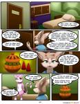 2018 anthro bed brown_body brown_fur colored comic crossgender darkmirage dialogue digital_media_(artwork) doctor domestic_cat duo english_text featureless_chest felid feline felis female fur furniture green_eyes hi_res incense mammal pillow pink_body pink_fur psychologist quetzalli_(character) redoxx smoke text vicious_kitty