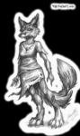 4_toes 5_fingers anthro digitigrade feet female fingers outer_highlight outline simple_background solo toes transparent_background kekpafrany canid canine fox mammal 2014 alpha_channel full-length_portrait graphite_(artwork) greyscale hi_res monochrome portrait shaded traditional_media_(artwork)