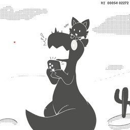 ambiguous_gender cactus carrying_another cellphone cloud duo electronics emanata fangs feral fur holding_cellphone holding_object holding_phone holding_smartphone on_head open_mouth paws phone plant scared scared_eyes size_difference smartphone tail teeth sarent_stuff apple_inc. google google_chrome iphone nintendo pokemon dinosaur_(google_chrome) dinosaur felid feline generation_9_pokemon mammal pokemon_(species) prehistoric_species reptile scalie sprigatito 1:1 2026 hi_res