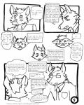 absurd_res anthro canid canine canis comic english_text eyewear glasses hi_res hybrid lobo_estepario mammal monochrome simple_background text white_background wolf