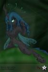 anthro blue_hair breasts female green_eyes hair horn insect_wings long_hair looking_at_viewer solo wings dfectivedvice wodahseht friendship_is_magic hasbro my_little_pony queen_chrysalis_(mlp) arthropod changeling 2015 2:3 absurd_res hi_res