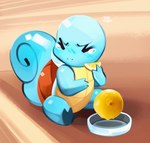 ambiguous_gender anthro biped blue_body bodily_fluids eyebrows eyes_closed food fruit lemon plant shell solo tail tears chocoholicmonkey nintendo pokemon generation_1_pokemon pokemon_(species) squirtle animated hi_res short_playtime