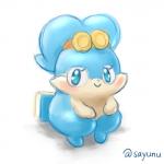 accessory anthro blue_body blue_eyes blue_fur blush book female fur hair_accessory hairband nude simple_background solo sayunu himitsu_no_cocotama oshaki cocotama 1:1 sketch