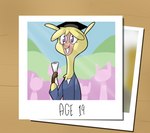 2021 alpaca anthro camelid chest_tuft diploma female graduation_cap graduation_robe hi_res hitsuji mammal paprika_paca_(tfh) party.mov photo pony.mov purple_eyes screencap_redraw smile solo them's_fightin'_herds tuft