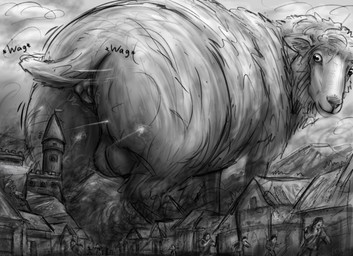 animal_genitalia anus backsack balls big_butt building butt cannonball cannons castle cloud debris destruction earthquake explosion feral first_person_view fluffy fortress fur genitals group happy hill house imminent_anal_vore imminent_vore looking_back looming macro medieval mountain mountain_range outside panicking puckered_anus rumbling running shaking shooting sketchy sky skyscape smoke stampede tail tail_motion tailwag thick_thighs tower village wall_(structure) wool_(fur) yubirb bovid caprine human mammal sheep absurd_res hi_res monochrome