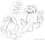 anthro anus ball_tuft balls barbell_piercing big_balls big_penis butt circular_barbell_piercing dialogue facial_piercing genital_piercing genitals hair male mouth_closed multiple_piercings narrowed_eyes nipple_piercing nipples nose_piercing nude open_mouth overweight overweight_anthro overweight_male penis penis_backwards penis_piercing piercing plushie presenting presenting_anus presenting_hindquarters prince_albert_piercing rear_view septum_circular_barbell septum_piercing short_hair simple_background solo text tongue tongue_out tongue_piercing tongue_stud tuft crazydrak alex_(jrbart) animate_inanimate crocodile crocodilian kobold living_plushie reptile scalie 2025 dated english_text hi_res monochrome sketch