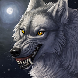 ambiguous_feral ambiguous_gender bared_teeth cheek_tuft facial_tuft fangs feral fur glistening glistening_eyes head_tuft inner_ear_fluff moon neck_tuft night solo teeth tuft whiskers white_body white_ears white_fur white_inner_ear_fluff heatherwolf canid canine mammal 1:1