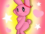 anthro breasts featureless_breasts female heart_symbol looking_at_viewer star_symbol tail lulu_(artist) bunny_maloney candy_bunny lagomorph leporid mammal rabbit 4:3 tagme