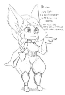 boots bottomwear braided_hair breasts buckle clothed clothing ellipsis exclamation_point expressionless eye_through_hair eyebrow_through_hair eyebrows female fingers footwear gesture hair hand_gesture humanoid_pointy_ears hyper_ears inner_ear_fluff legwear long_ears medium_breasts not_furry one_eye_obstructed pointing pointy_ears shadow shoes shortstack shortstack_female simple_background small_nose solo standing teeth text translucent translucent_hair tuft white_background huffslove league_of_legends riot_games tencent humanoid yordle 2019 english_text guide_lines monochrome sketch