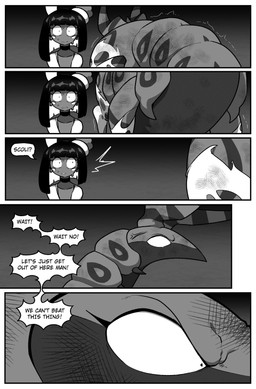4_eyes 5_panel_comic ambiguous_feral ambiguous_gender angry biped bodily_fluids bunny_costume clothed clothed_feral clothing costume dialogue duo feral fight kneeling looking_at_another male male_humanoid multi_eye quadruped scared speech_bubble sweat sweatdrop talking_to_another text torn_clothing vein wide_eyed cuchuflin nintendo pokemon andre_(cuchuflin) arthropod generation_5_pokemon humanoid myriapod pokemon_(species) scolipede 2026 absurd_res comic digital_drawing_(artwork) digital_media_(artwork) english_text greyscale hi_res monochrome male_(lore)