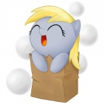 ^_^ bag blonde_hair blue_body blue_skin chibi container daww dotted_background eyelashes eyes_closed female feral front_view hair happy in_bag in_container open_mouth open_smile paper_bag pattern_background simple_background smile solo white_background young stardustxiii friendship_is_magic hasbro if_it_fits_i_sits_(meme) my_little_pony derpy_hooves_(mlp) equid equine horse mammal pony 1:1 2012 digital_media_(artwork) headshot_portrait icon meme portrait