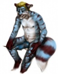 animal_genitalia animal_penis anthro bite biting_lip biting_own_lip blonde_hair blue_body blue_fur blue_nipples blue_penis bodily_fluids canine_genitalia canine_penis claws cum erection fur genital_fluids genitals hair knot lips long_claws male markings masturbation nipples penetration penile penile_masturbation penis red_markings self_bite sex_toy solo stripes tail toying_self urethral urethral_penetration what whiskers anakuro longblueclaw_(character) canid canine felid fox hybrid mammal pantherine tiger digital_media_(artwork) sketch