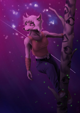 5_fingers anthro belt biped clothed clothed_anthro clothed_female clothing detailed_background female fingers front_view fur glistening glistening_eyes hair inner_ear_fluff navel plant purple_eyes sky solo standing star starry_sky teeth topwear tree tuft white_body white_fur hyacinth1971 mammal murid murine rat rodent 2026 absurd_res digital_drawing_(artwork) digital_media_(artwork) full-length_portrait hi_res portrait shaded signature