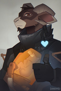 anthro biped clothed clothed_anthro clothed_male clothing fingers front_view fur hair looking_at_viewer male simple_background solo danomil death_stranding bovid caprine goat mammal 2026 digital_drawing_(artwork) digital_media_(artwork) hi_res