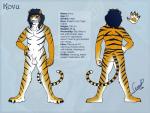 anthro fur genitals male nude penis solo text feracursed microsoft the_elder_scrolls kovu_muabdib felid hybrid khajiit liger lion mammal pantherine tiger english_text hi_res model_sheet