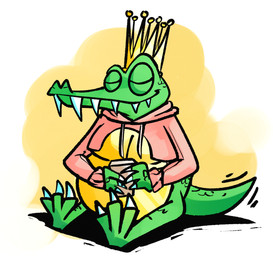 4_fingers anthro arms_bent belly bottomless bottomless_anthro bottomless_male claws closed_smile clothed clothed_anthro clothed_male clothing container crown cup eyes_closed finger_claws fingers green_body green_scales green_tail headgear holding_container holding_cup holding_object hoodie king light male male_anthro motion_lines mouth_closed multicolored_body overweight overweight_anthro overweight_male pink_clothing pink_hoodie pink_topwear royalty scales shrug_(clothing) simple_background sitting smile solo tail tail_motion tailwag toe_claws topwear twitter_hoodie two_tone_body white_claws yellow_background yellow_belly altermentality donkey_kong_(series) meme_clothing nintendo king_k._rool kremling scalie 2018 colored digital_drawing_(artwork) digital_media_(artwork) english_description lighting meme shaded