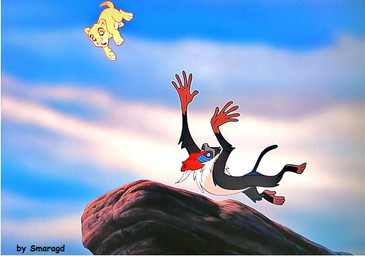 accident ceremony digitigrade duo fail falling feet female feral heaven humor midair oops outside prehensile_feet pride_rock quadruped rock screencap size_difference sky tail text toes tripping young young_feral smaragd_(artist) disney the_lion_king rafiki simba_(the_lion_king) felid haplorhine lion mammal mandrill monkey old_world_monkey pantherine primate comic_sans