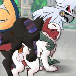 1:1 absol all_fours anal anal_knotting anal_penetration animal_genitalia animal_penis balls butt canid canine canine_genitalia canine_penis digital_media_(artwork) duo erection feral from_behind_position generation_3_pokemon generation_7_pokemon genitals hi_res knotting legendary_pokemon lonbluewolf male male/male male_penetrated male_penetrating male_penetrating_male mammal nintendo open_mouth penetration penis pokemon pokemon_(species) sejha sex shiny_pokemon silvally simple_background