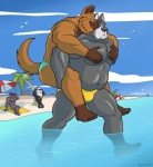 abs anthro beach biceps big_muscles brown_body brown_fur carrying_another clothing cloud detailed_background duo_focus fur green_clothing green_speedo green_swimwear grey_body group legs_in_water male muscular muscular_anthro muscular_male outside partially_submerged pec_grab pecs piggyback pose sand seaside sky slightly_chubby speedo submerged_legs swimwear tail water wrestler yellow_clothing yellow_speedo yellow_swimwear houndgrey oso hound_(character) pro bear canid canine canis domestic_dog giant_panda great_dane mammal mastiff molosser 2012