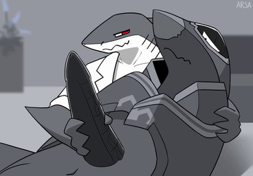 aircraft airplane anthro bodily_fluids clothed clothing duo erection genital_fluids genitals handjob jet kemono machine male male/male nude penile penis precum sex simple_background smile vehicle arsa_aircraft f-35_lightning_ii lockheed_martin ix_(arsa_aircraft) aquatic dire_aircraft dire_machine dire_vehicle fish living_aircraft living_machine living_vehicle shark animated no_sound short_playtime video