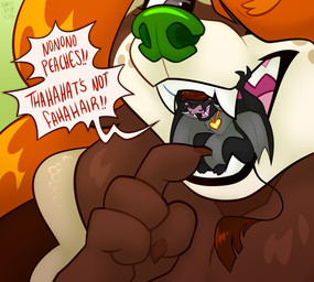 anthro belly black_body black_fur duo extreme_size_difference fangs female female/female fur inside_maw laugh macro_female navel oral_vore plant size_difference teeth tickle_fetish tickle_torture tickling vore wings starthewerewolf lucifer_(paccarigoat) peaches_(paccarigoat) bat canid canine leaf-nosed_bat mammal microbat procyonid raccoon raccoon_dog tanuki vampire vampire_bat yangochiropteran hi_res agender_(lore) genderfluid_(lore)