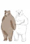 anthro belly brown_body brown_fur duo fur male overweight overweight_male simple_background white_background white_body white_fur gvh5wrtevrmxrzw sdorica crushfang_(sdorica_sunset) dagger_(sdorica_sunset) bear mammal polar_bear ursine 2018 hi_res