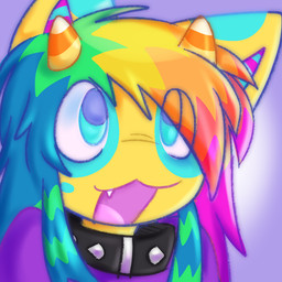 alternative_fashion anthro excited fur hair male multicolored_hair rainbow_hair scene_(fashion) scene_haircut solo sparklefur yellow_body yellow_fur starcrxshed sourpatch_(starcrxshed) 1:1 icon