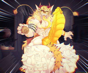 anthro arm_tattoo balls big_balls big_penis big_tail bodily_fluids broken_door claws cock_vore cracked_wall digitigrade digitigrade_paws door door_handle doorknob drooling genitals glowing glowing_eyes glowing_flesh glowing_fluid glowing_genitalia glowing_penis glowing_tongue glowing_veins group hair horn huge_balls huge_penis hyper hyper_balls hyper_genitalia hyper_penis intrusion jewelry long_hair long_tongue male male/male male_pred muscular nipples open_mouth penile penis prey_pov saliva saliva_string scar tail tattoo tongue tongue_out vein veiny_penis vore tonkotsu_spicy_noodle menacing_approach mythology ren_(fir3dragon0113) dragon mythological_creature mythological_scalie scalie absurd_res hi_res