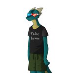 3d_glasses 4_fingers anthro big_tail biped black_clothing black_shirt black_topwear bottomwear clothed clothing duct_tape eyewear fingers front_view glasses green_body green_bottomwear green_clothing green_scales green_shorts green_skin grey_horn grey_text horn laces male multicolored_body multicolored_skin scales shirt shorts simple_background sleeveless_shirt solo standing tail tan_body tan_scales tape text three-quarter_view topwear white_background scaliecrocs scaliecrocs_(character) reptile scalie 1:1 2020 digital_drawing_(artwork) digital_media_(artwork) english_text hi_res portrait three-quarter_portrait