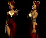 anthro big_breasts breasts butt cleavage clothed clothing crossgender dress female hair inviting lips looking_at_viewer machine open_mouth pink_lips solo thick_lips tongue tongue_out yellow_eyes disembowell_(artist) five_nights_at_freddy's five_nights_at_freddy's_2 scottgames frederika_(disembowell) toy_freddy_(fnaf) animatronic bear mammal robot 3d_(artwork) blender_(artwork) digital_media_(artwork)