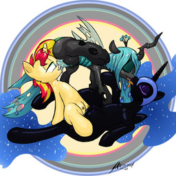 ahegao areola black_body black_feathers blue_hair daisy_chain eyes_closed feathered_wings feathers female female/female feral feral_on_feral french_kissing genitals group group_sex hair half-closed_eyes hole_(anatomy) horn insect_wings kissing looking_pleasured multicolored_hair narrowed_eyes nipples oral sex spread_legs spreading teats threesome tongue tribadism two_tone_hair vaginal vulva wings pedrohspacewolfy equestria_girls friendship_is_magic hasbro my_little_pony mythology nightmare_moon_(mlp) queen_chrysalis_(mlp) sunset_shimmer_(eg) arthropod changeling_(mlp) equid equine mammal mythological_creature mythological_equine unicorn winged_unicorn 1:1 2014 absurd_res dated hi_res
