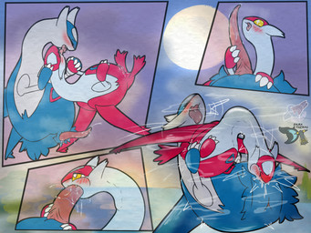 anus bodily_fluids cum cum_in_mouth cum_inside duo female genital_fluids genitals kiss_on_lips kissing male male/female midair moan musk oral penis sex vulva darkthermo nintendo pokemon generation_3_pokemon latias latios legendary_pokemon pokemon_(species) 2026 4:3 comic hi_res