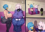 anthro big_breasts big_penis blush breasts curvy_figure female furniture genitals group huge_breasts huge_penis male mature_female on_sofa penis penis_awe penis_shadow question_mark shaking sitting sitting_on_sofa sofa thick_thighs trembling trio voluptuous wide_hips maimeetung deltarune undertale_(series) kris_(deltarune) toriel avian bird boss_monster_(undertale) bovid caprine goat human mammal absurd_res hi_res adopted_(lore) adoptive_mother_(lore) pseudo_incest_(lore)