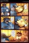 anthro anthro_on_anthro anthro_penetrated anthro_penetrating anthro_penetrating_anthro balls belly benjamin_clawhauser big_cheeks blue_body blush bodily_fluids bovid bovine canid canine cape_buffalo cheetah chief_bogo chubby_cheeks comic countershading darknessminotaur dialogue disney english_text erection felid feline fox genital_fluids genitals gideon_grey group hi_res horn humanoid_genitalia humanoid_hands humanoid_penis humiliation male male/male male_penetrated male_penetrating male_penetrating_male mammal moobs musclegut muscular nipples oral overweight overweight_male penetration penis porn_dialogue precum red_fox sex speech_bubble text tongue tongue_out true_fox yellow_body zootopia