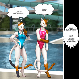 anthro biped breasts claws clothed clothed_anthro clothed_female clothed_male clothing duo feet female fingers front_view fur hair male smile standing tail teeth text toes mykegreywolf domestic_cat felid feline felis mammal 1:1 2025 absurd_res digital_drawing_(artwork) digital_media_(artwork) english_text hi_res