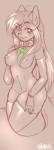 anthro areola arm_warmers armwear blush breasts clothing collar female grey_background latex legwear looking_at_viewer navel navel_piercing nipple_piercing nipples piercing simple_background smile solo thick_thighs thigh_highs wide_hips codeine sammy_(codeine) felid mammal hi_res monochrome