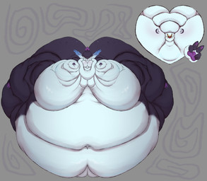 anthro belly big_belly big_butt blep blob_body blob_face blobby butt face_closeup face_zoom facial_piercing fur gesture hand_gesture huge_belly huge_butt male nose_piercing nose_ring obese overweight piercing ring_piercing solo tongue tongue_out v_sign dlistfu mythology fake_curse dragon furred_dragon furred_scalie mythological_creature mythological_scalie scalie absurd_res hi_res