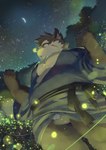 anthro asian_clothing belly bulge clothed clothing cosmic_background detailed_background east_asian_clothing eyebrows facial_scar fundoshi japanese_clothing kimono male musclegut muscular pecs scar sky solo star starry_background starry_sky thick_eyebrows underwear upskirt inutora08 lifewonders tokyo_afterschool_summoners moritaka_(tas) ambient_arthropod ambient_firefly ambient_insect canid canine canis domestic_dog mammal absurd_res hi_res